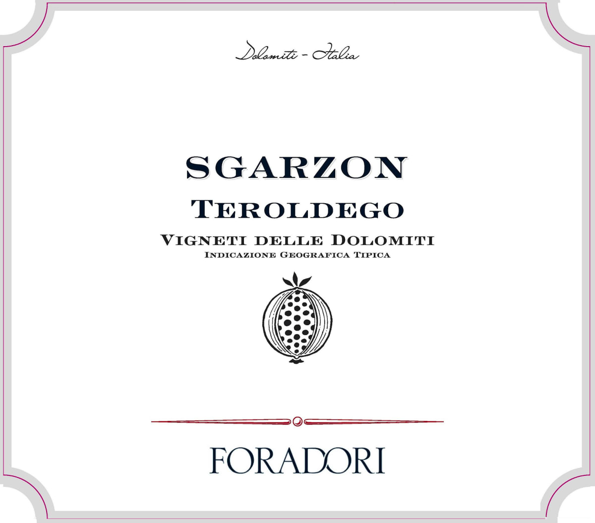 Foradori Sgarzon Teroldego 2014 Front Label
