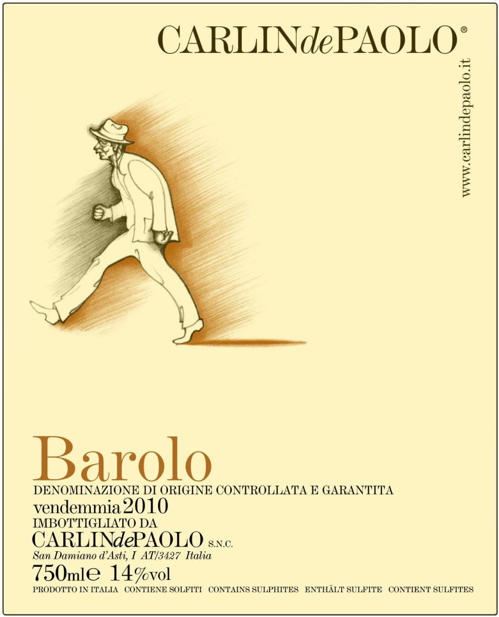 Carlin de Paolo Barolo 2010 Front Label