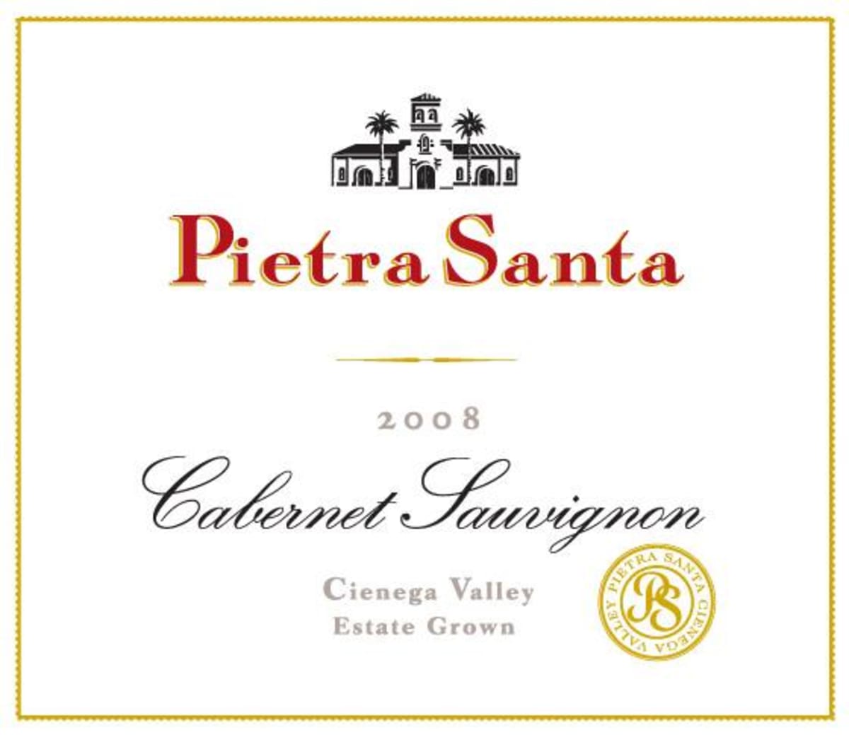 Pietra Santa Cabernet Sauvignon 2008 Front Label
