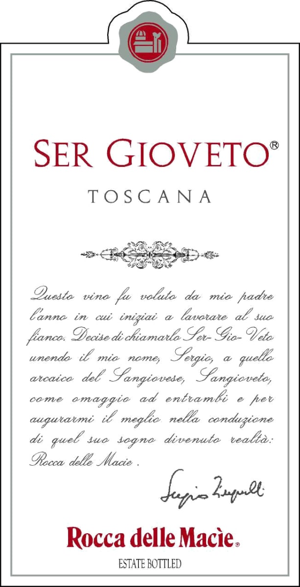 Rocca delle Macie Ser Gioveto 2008 Front Label