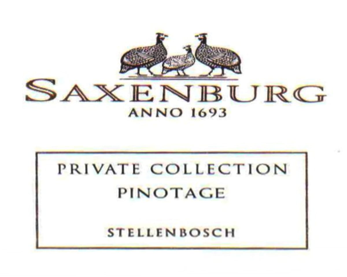 Saxenburg Private Collection Pinotage 2014 Front Label