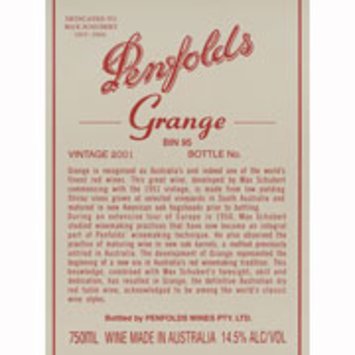 ペンホールドグランジ　1997 ペンフォールド グランジ 1997 ペンフォールド 赤 Penfolds