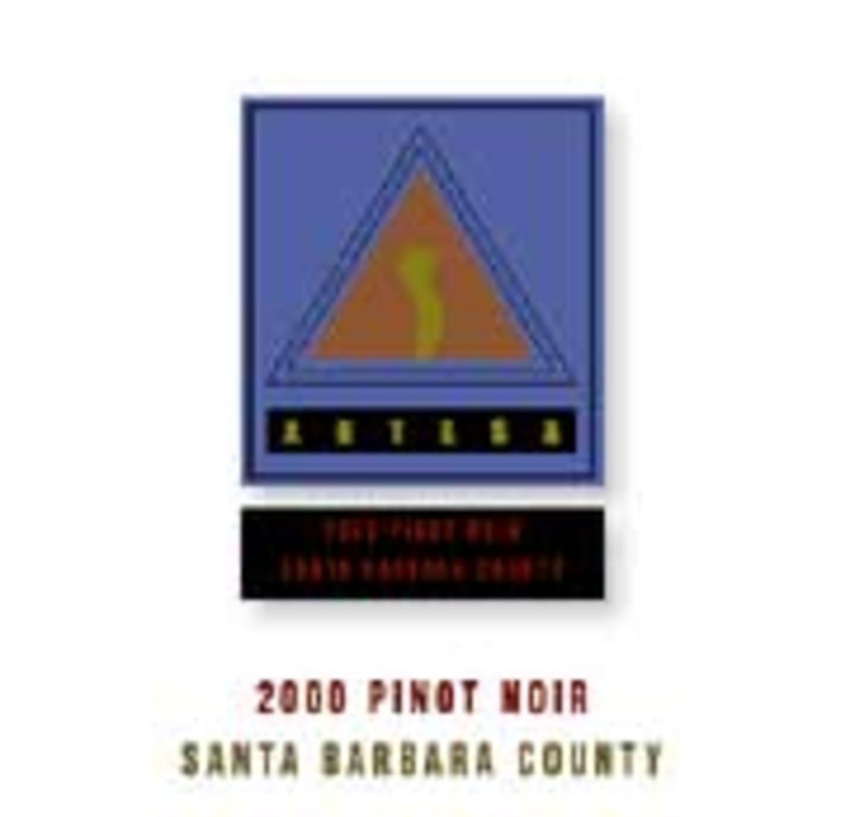 Artesa Santa Barbara Pinot Noir 2000 Front Label