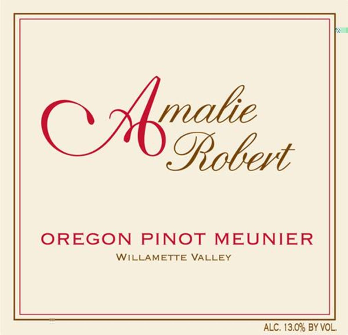 Amalie Robert Pinot Meunier 2009 Front Label