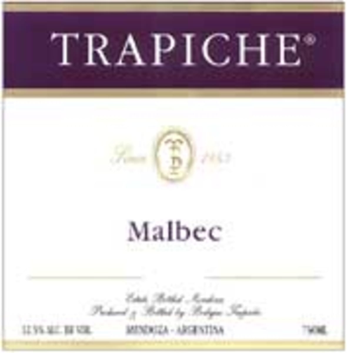 Trapiche Estate Malbec 2003 Front Label