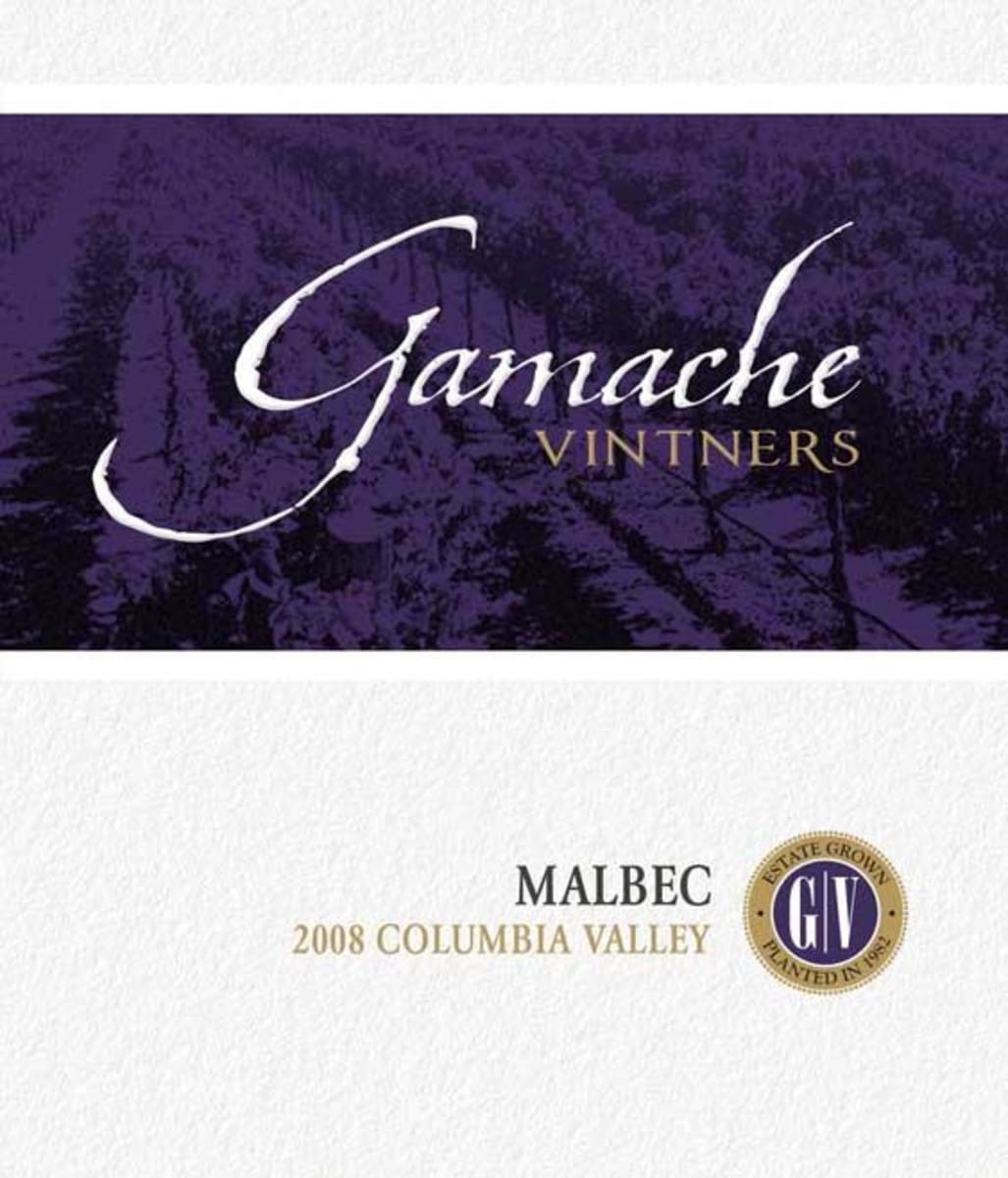 Gamache Vintners Estate Malbec 2008 Front Label