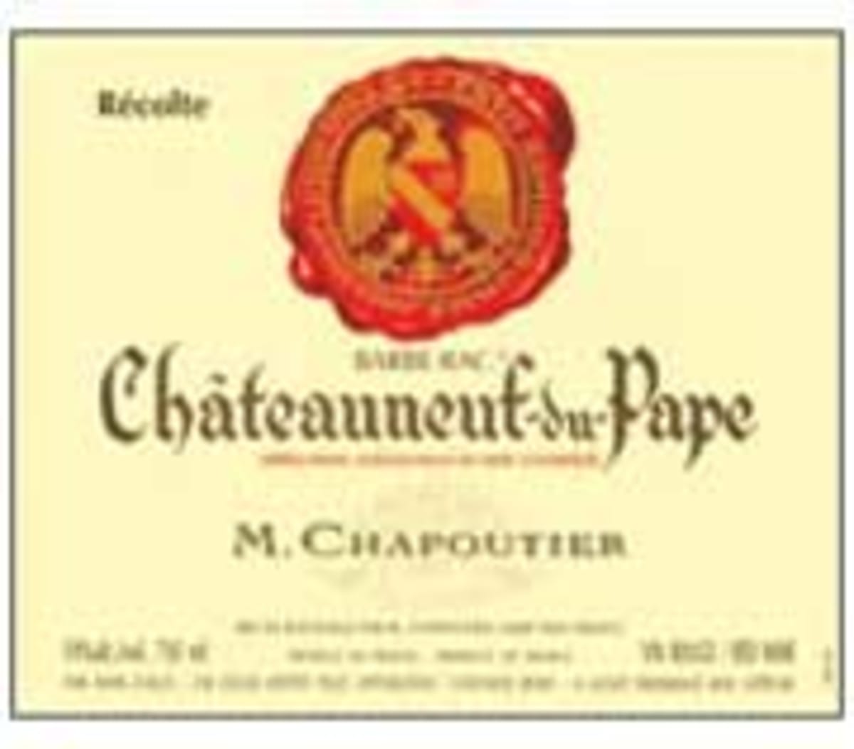 Maison Chapoutier Chateauneuf-du-Pape Barbe Rac 2001 Front Label