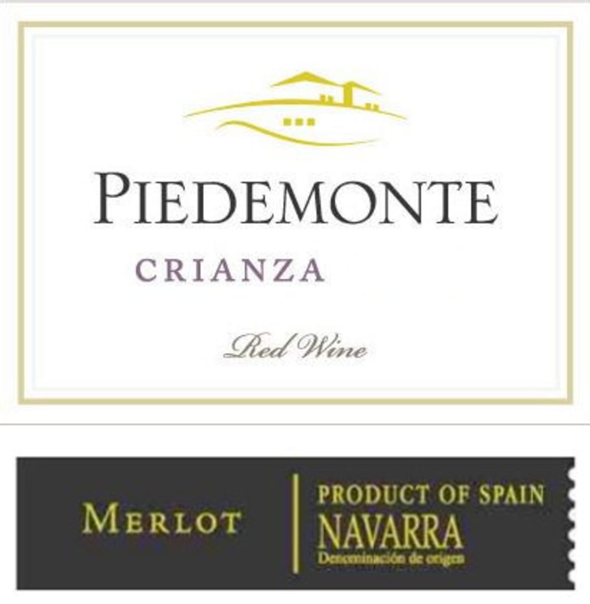 Piedemonte Merlot Crianza 2006 Front Label
