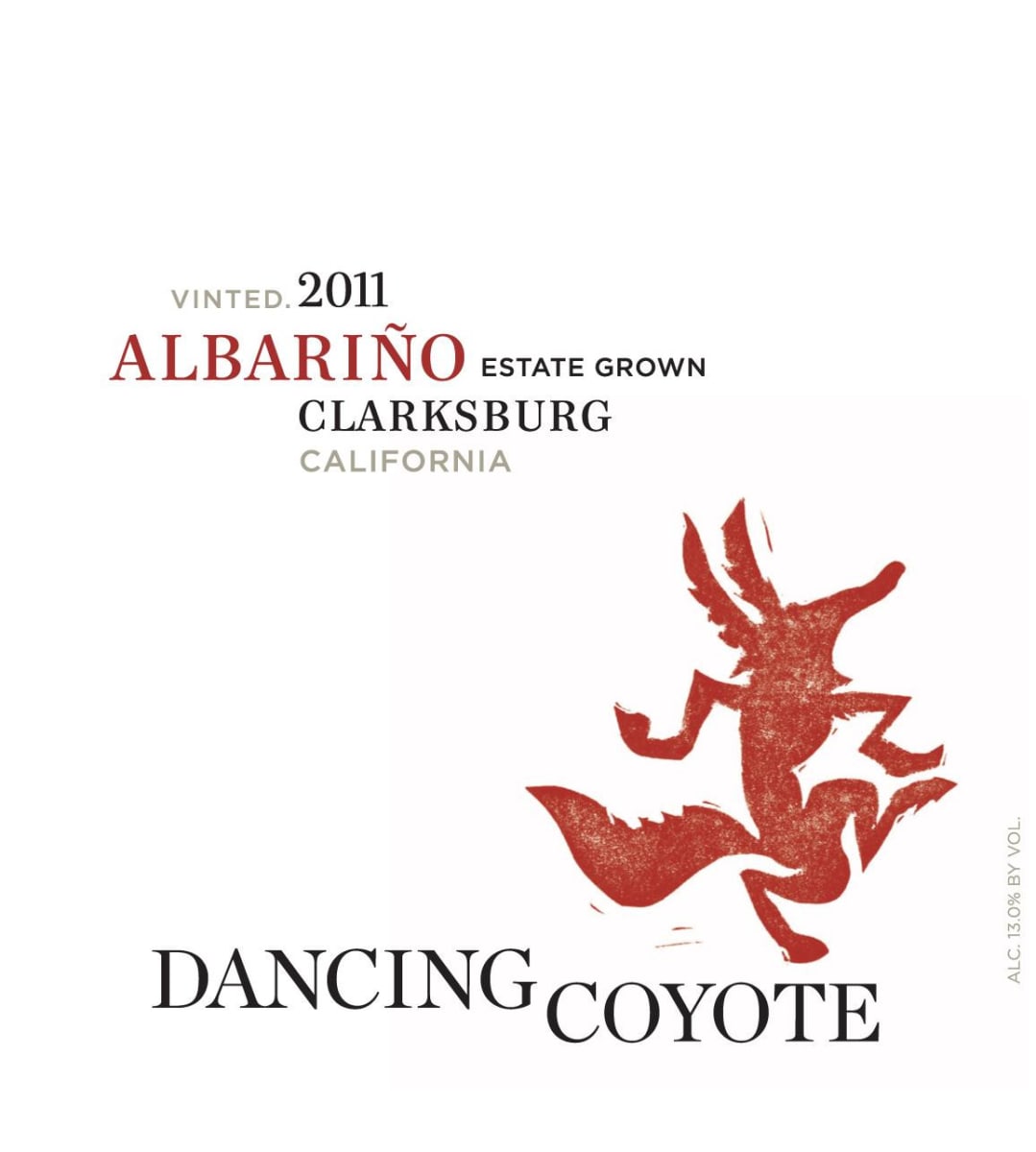 Dancing Coyote Albarino 2011 Front Label