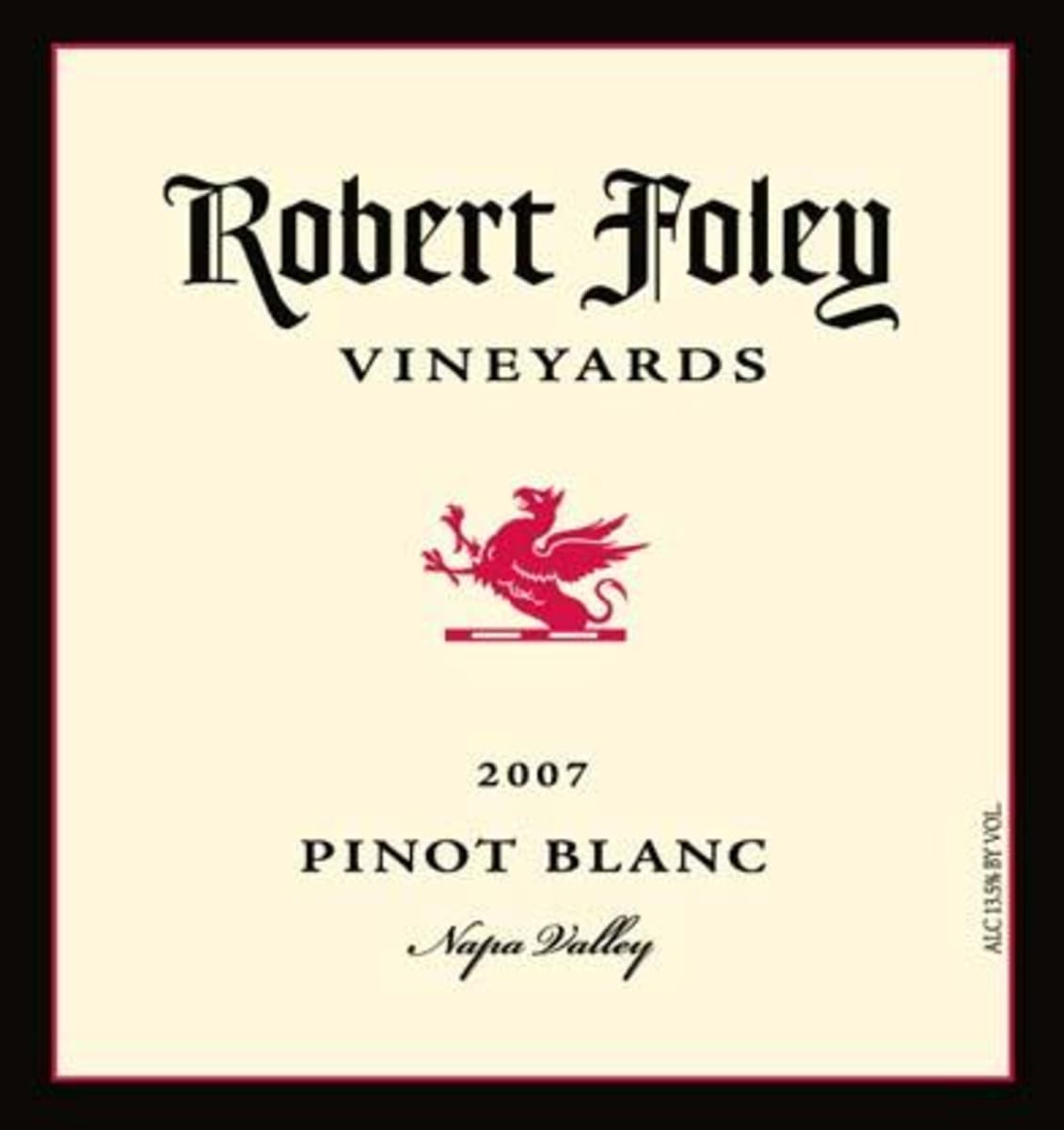 Robert Foley Vineyards Pinot Blanc 2007 Front Label