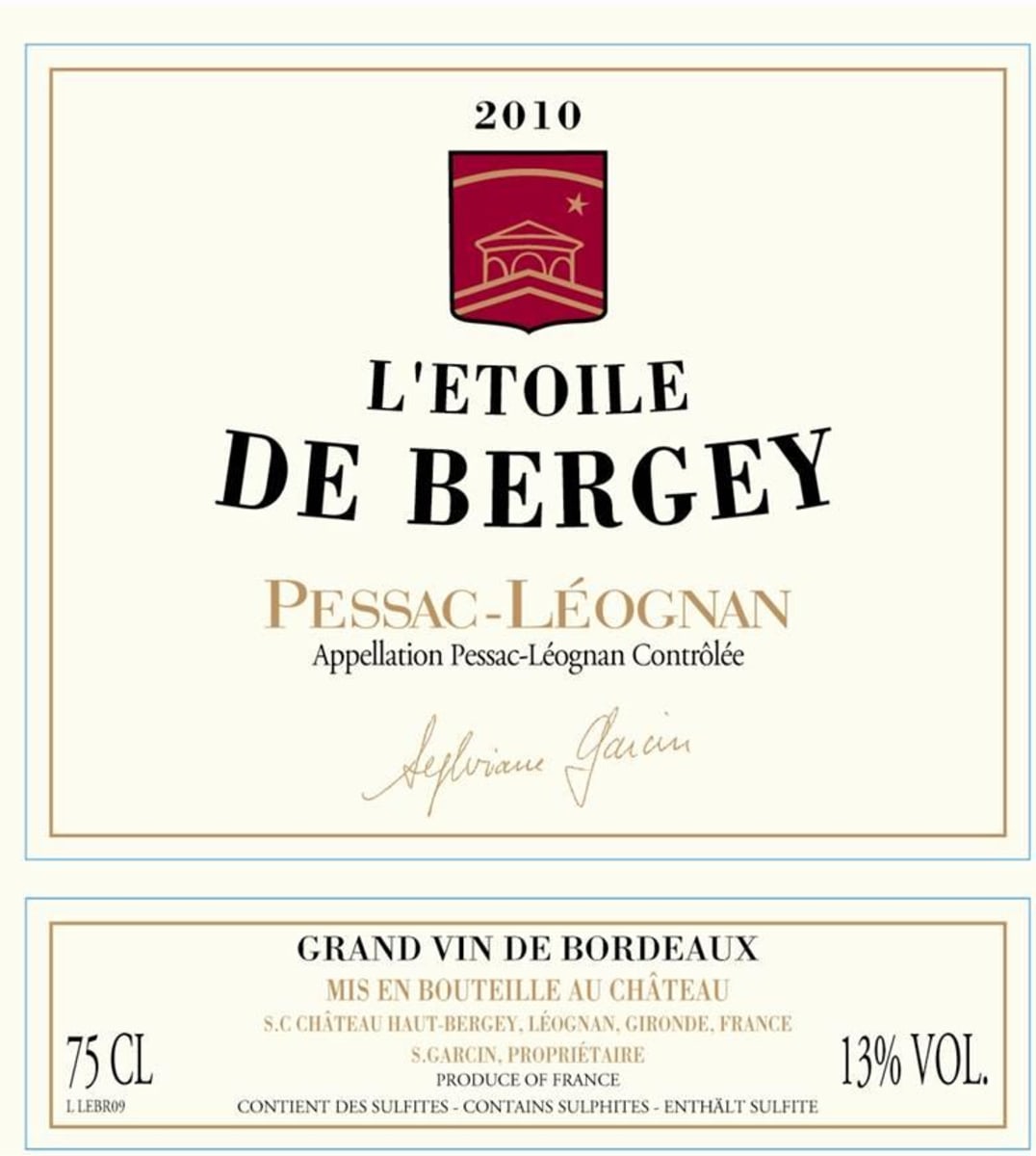 Chateau Haut-Bergey L'Etoile de Bergey 2010 | Wine.com