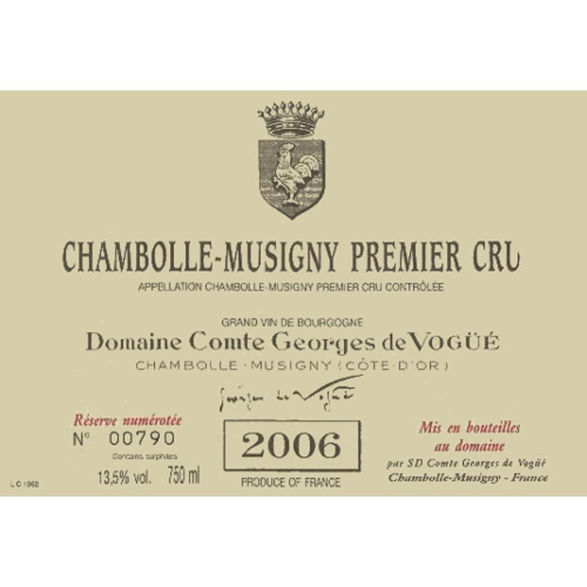 ワイン Chambolle-Musigny Premier Cru 2006 2006 Chambolle-Musigny, Les Cras, 1er Cru, Domaine Georges