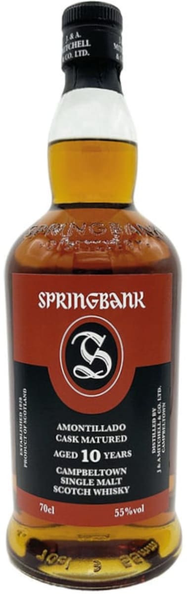 Springbank 10 Year Amontillado Cask Single Malt Scotch Whisky (700ML)  Front Bottle Shot