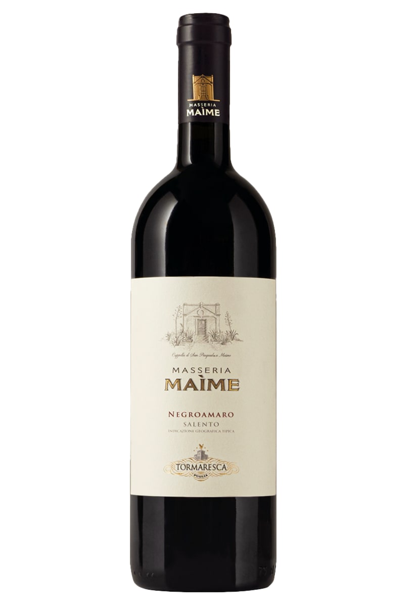 Tormaresca Negroamaro Salento Masseria Maime 2022  Front Bottle Shot