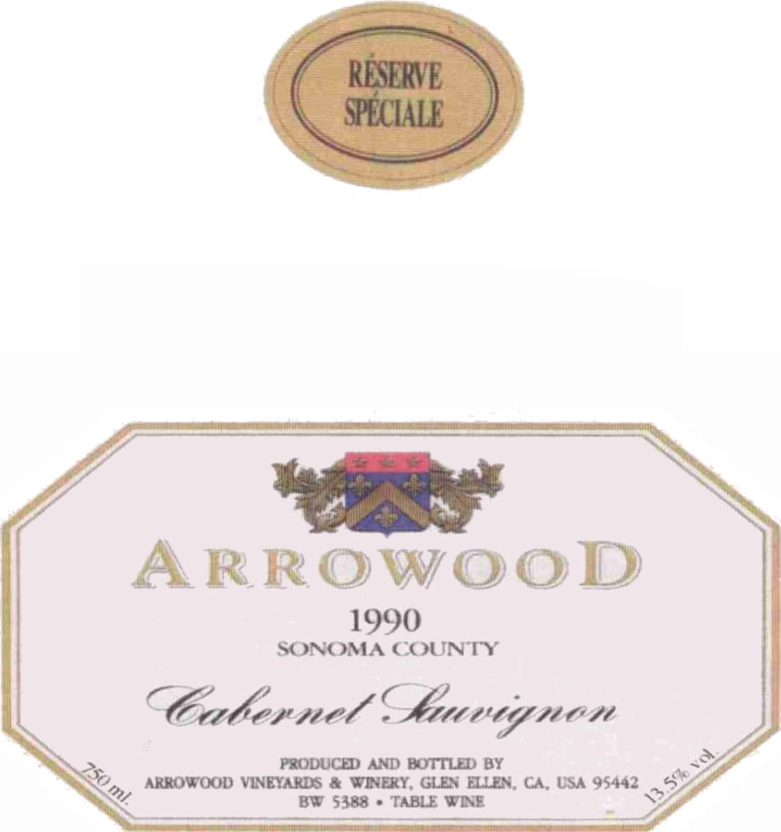 Arrowood Reserve Speciale Cabernet Sauvignon (1.5 Liter Magnum) 1990 Front Label