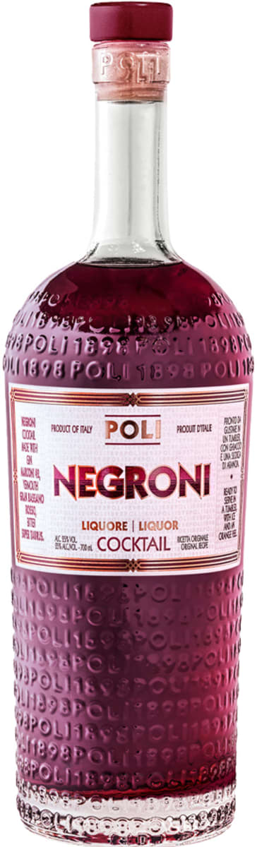 Poli Negroni Cocktail (700ML) Front Bottle Shot