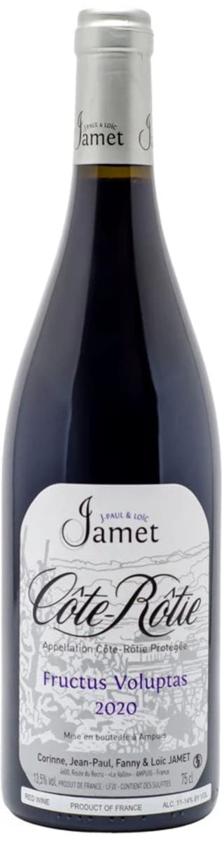 Domaine Jamet Cote-Rotie Fructus Voluptas 2020 Front Bottle Shot