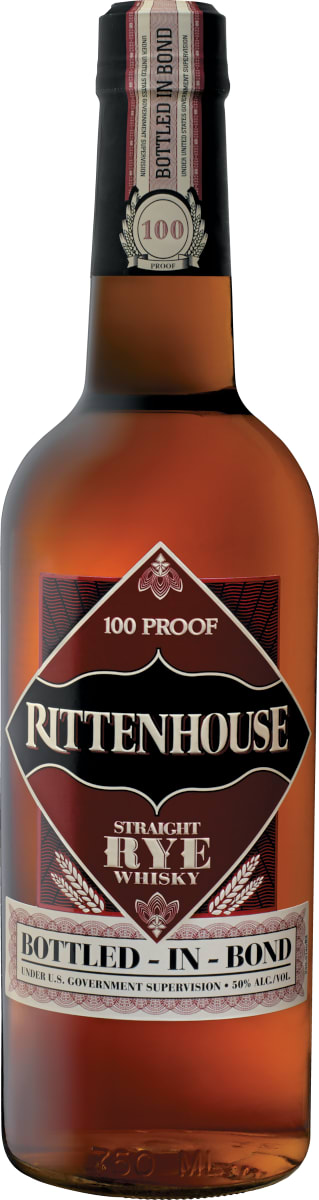Rittenhouse Straight Rye Whiskey Front Bottle Shot