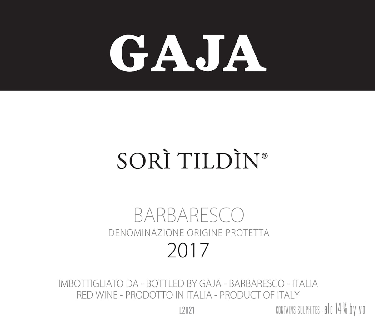 Gaja Sori Tildin (3 Liter Bottle) 2017 Front Label