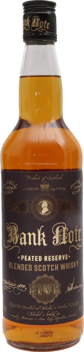 Bank Note 5 Year Peated Reserve Blended Scotch Whisky (700ML) Front Bottle Shot