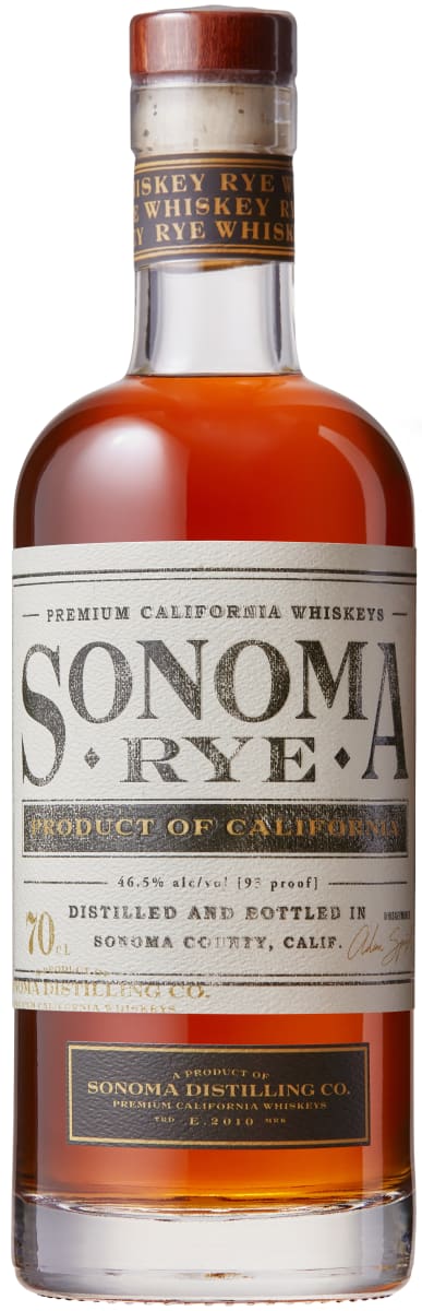 Sonoma Distilling Company Rye Whiskey Front Bottle Shot