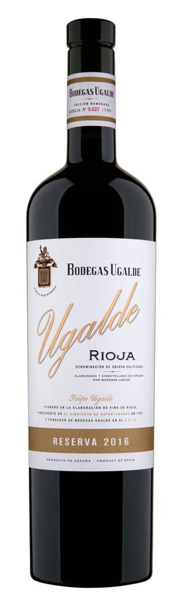 Bodegas Ugalde Felipe Ugalde Reserva 2016 Front Bottle Shot