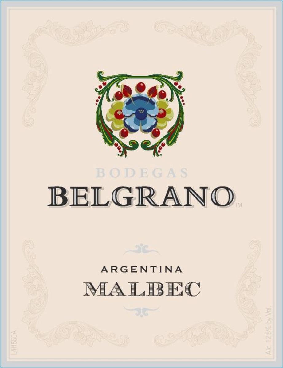 Bodegas Belgrano Malbec Front Label