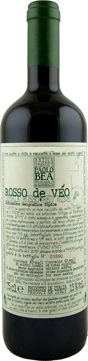 Paolo Bea Rosso de Veo 2018 Front Bottle Shot