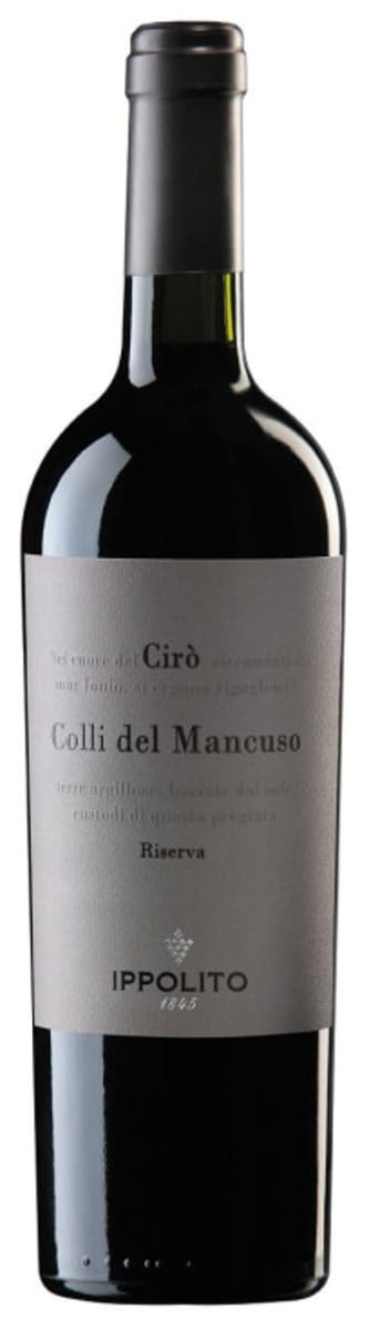 Ippolito 1845 Ciro Classico Superiore Riserva Colli del Mancuso 2021 Front Bottle Shot