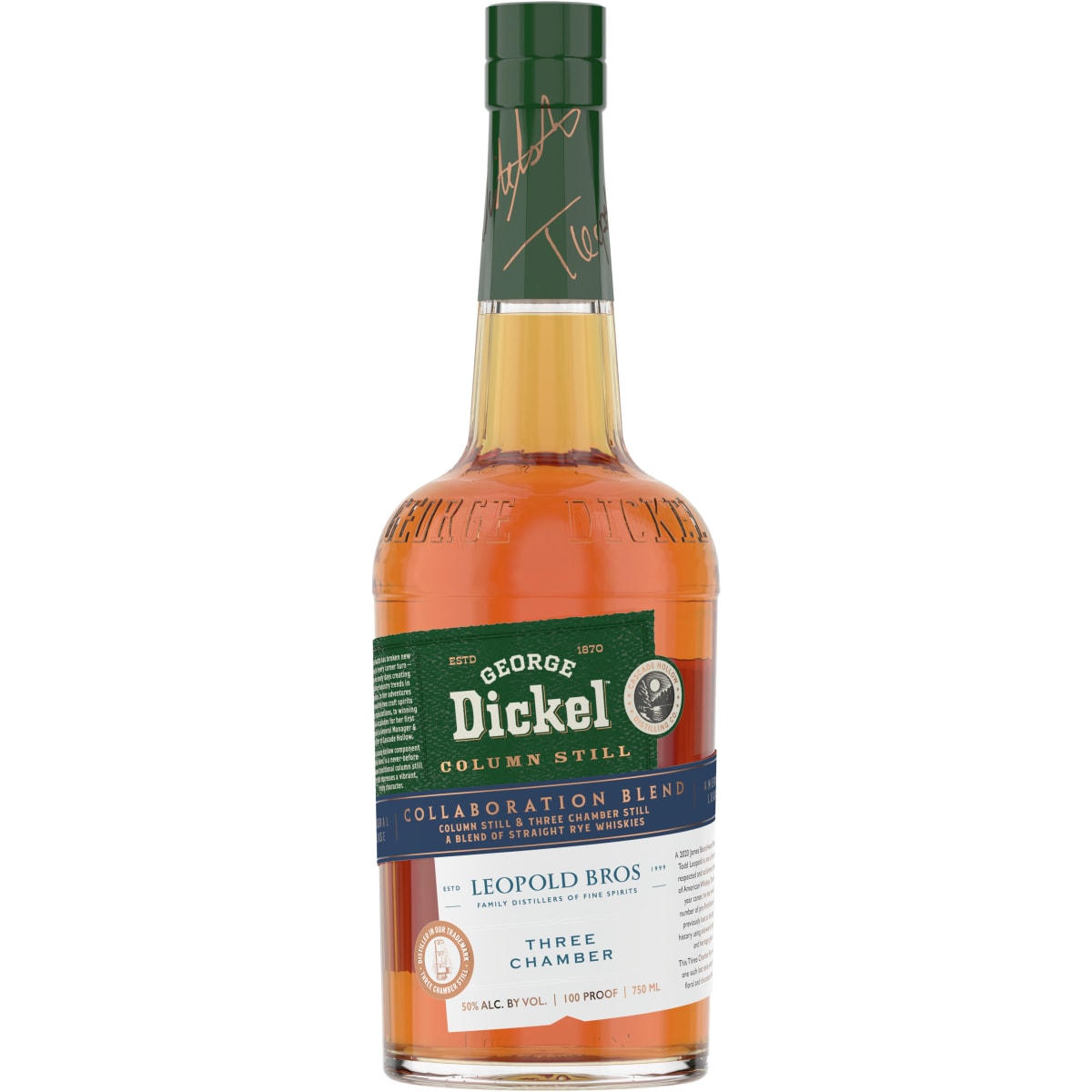 George Dickel x Leopold Bros. Collaboration Blend Rye Whisky Front Bottle Shot