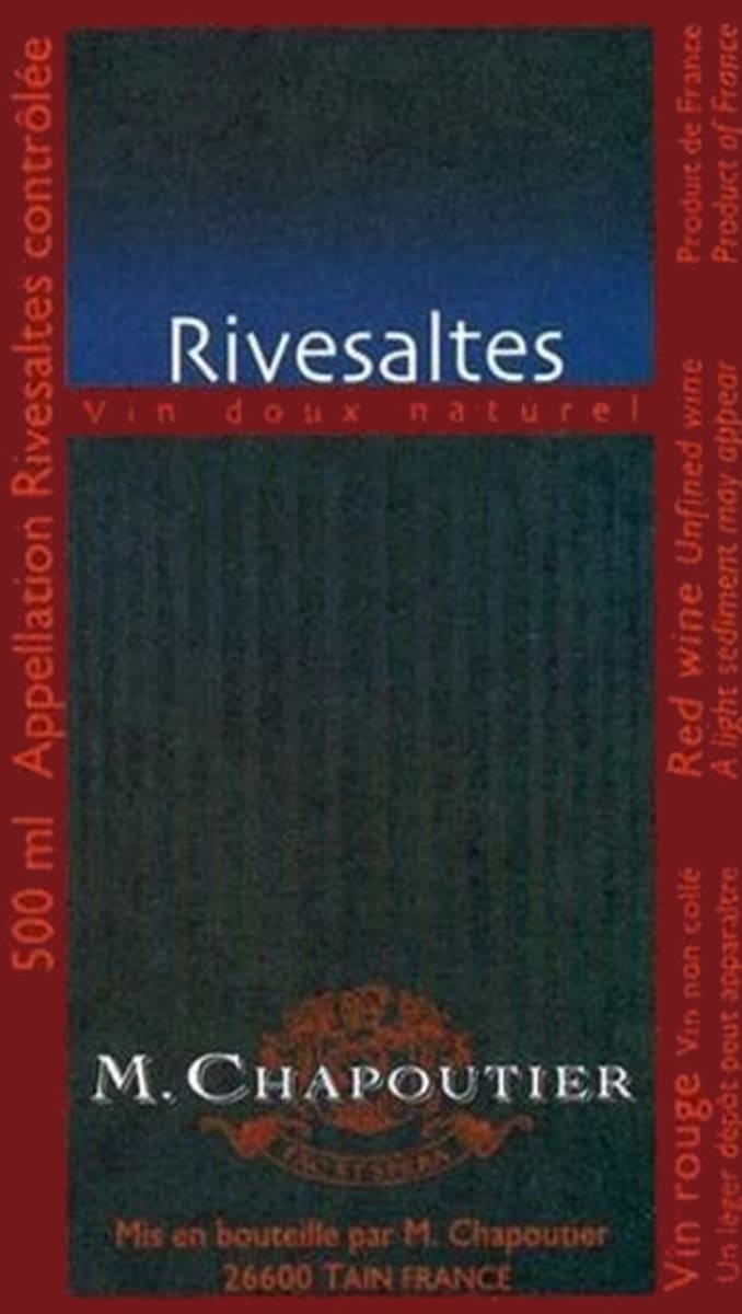 Maison Chapoutier Rivesaltes 1998 Front Label