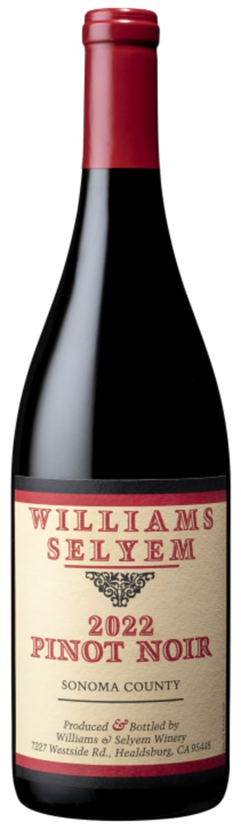 Williams Selyem Sonoma County Pinot Noir 2022 Front Bottle Shot