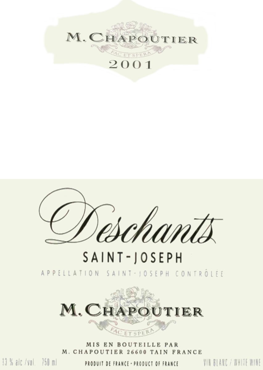 Maison Chapoutier Saint-Joseph Deschants Blanc 2001 Front Label