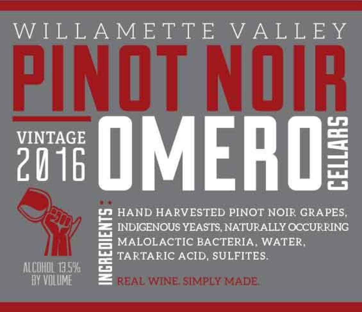Omero Cellars Willamette Valley Pinot Noir 2016