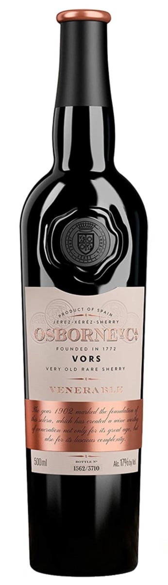 Osborne VORS Venerable 1902 VORS Pedro Ximenez Sherry (500ML) Front Bottle Shot