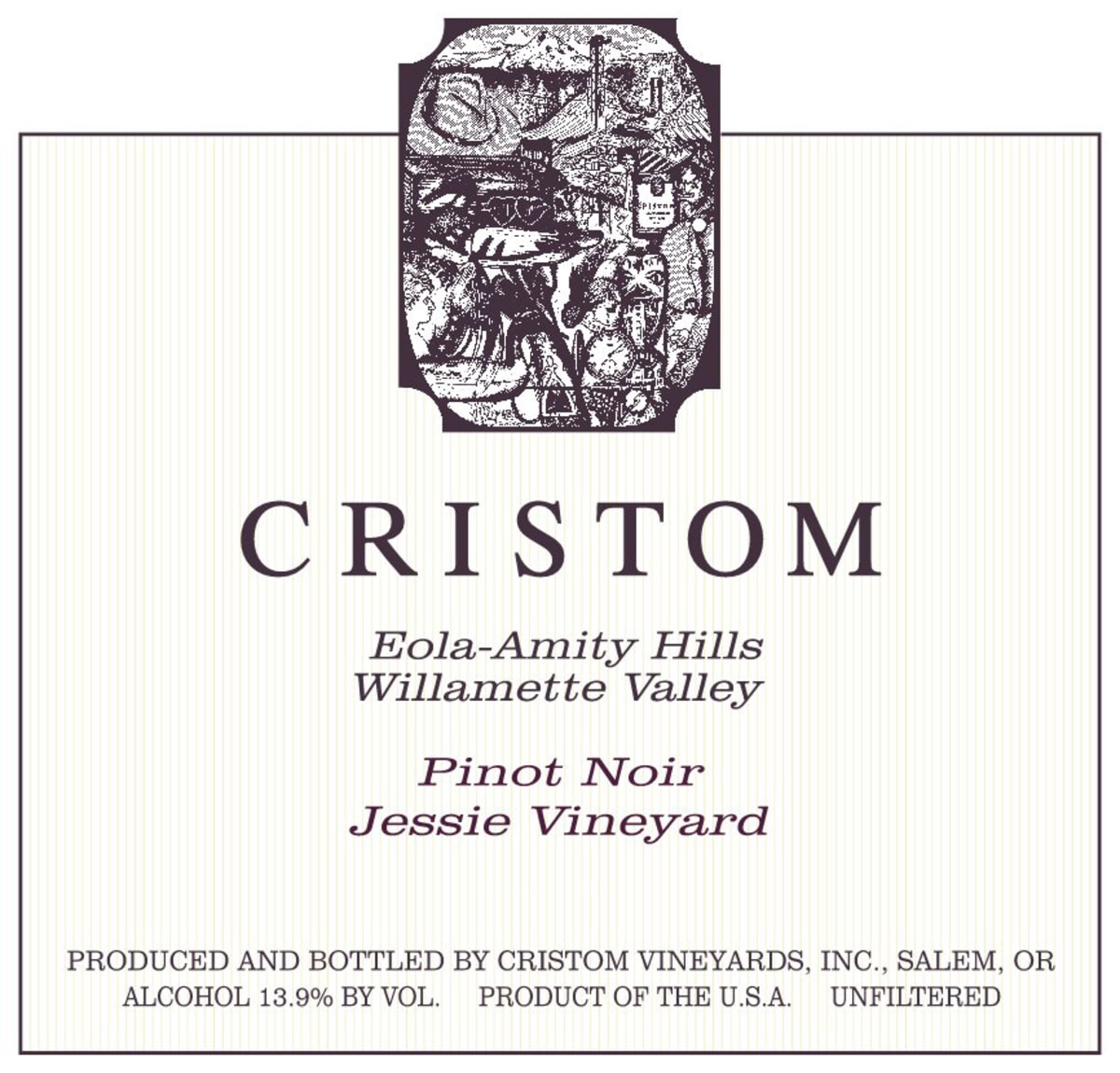 Cristom Jessie Vineyard Pinot Noir (375ML half-bottle) 2021 Front Label