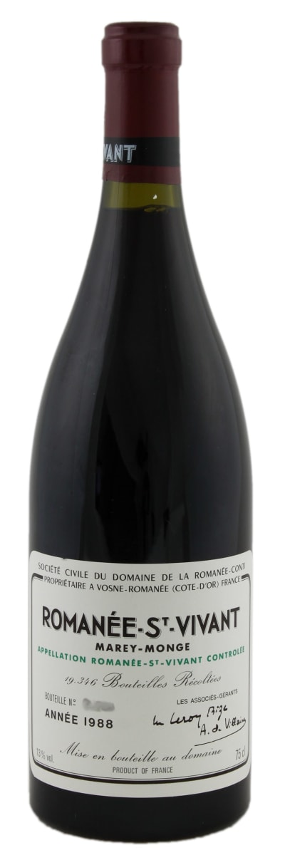Domaine de la Romanee-Conti Romanee St. Vivant Grand Cru (bin soiled label) 1988 Front Bottle Shot