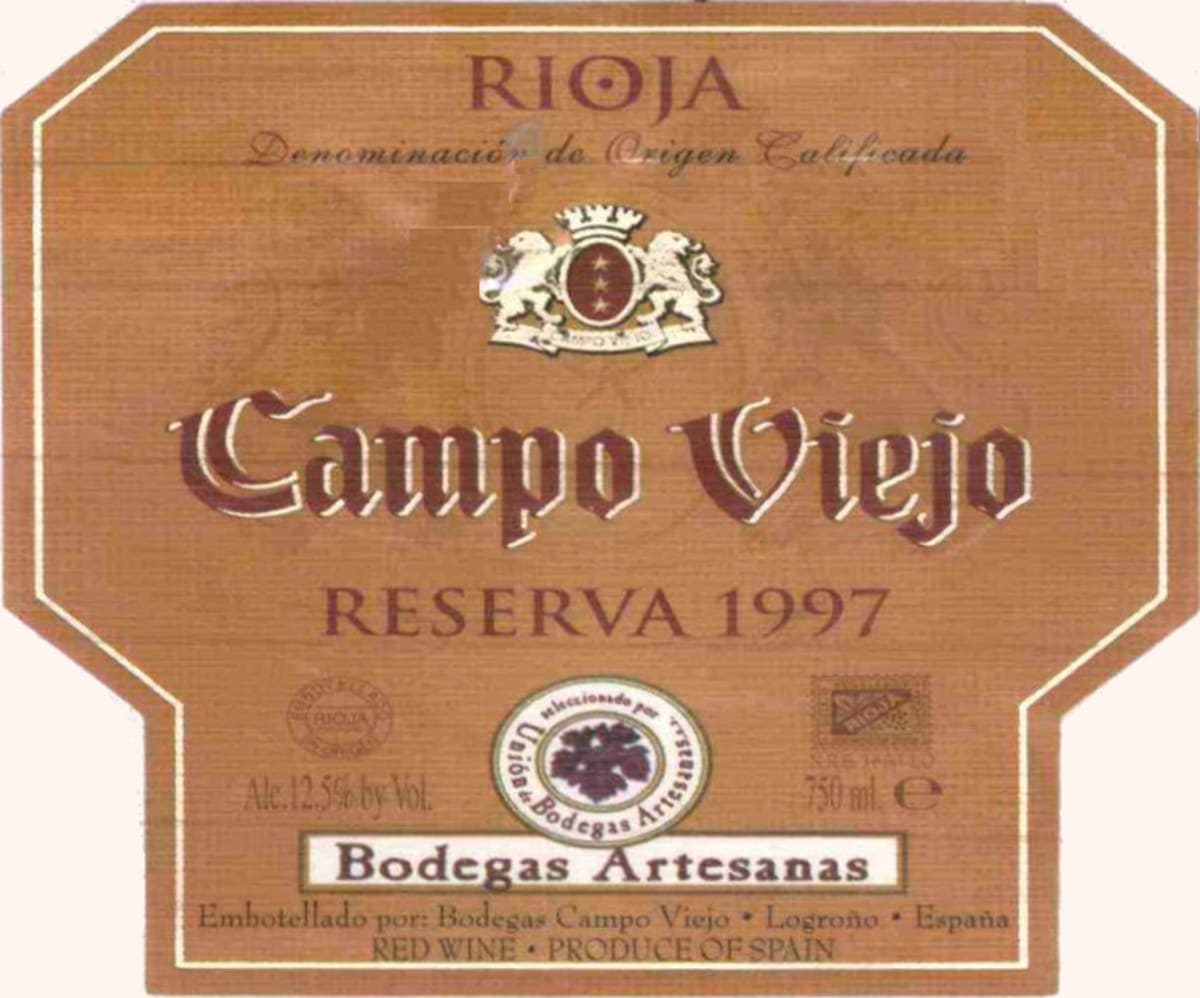 Campo Viejo Rioja Reserva Red 1997 Front Label