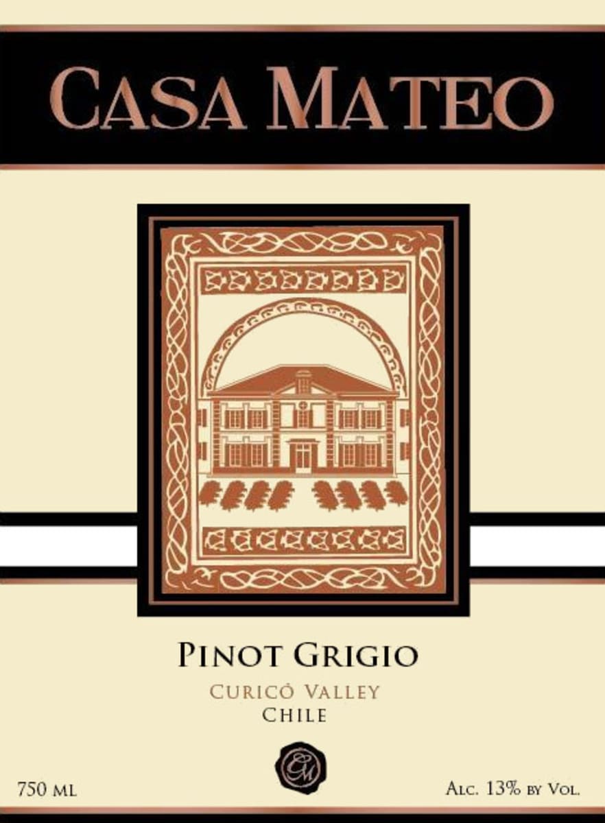 Casa Mateo Central Valley Pinot Grigio 2016 Front Label