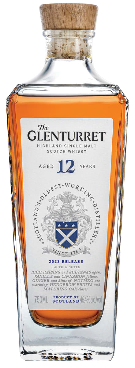 Glenturret 12 Year Single Malt Scotch Whiskey 2023 Release Front Bottle Shot