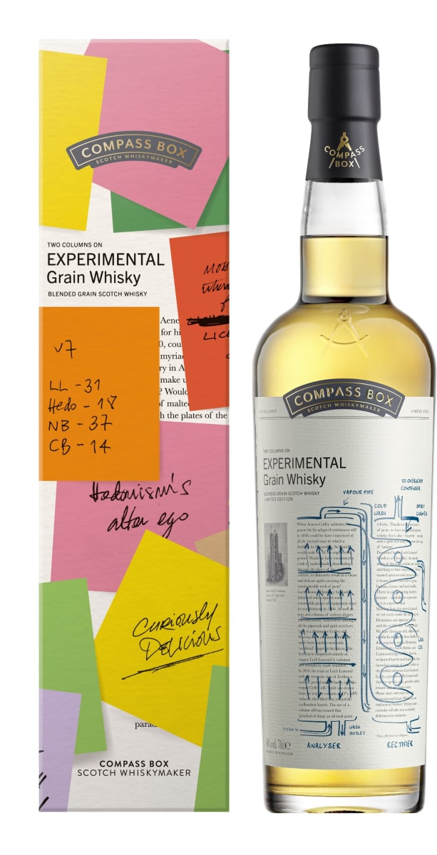 Compass Box Experimental Grain Scotch Whisky with Gift Box Front Bottle Shot