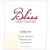 Bliss Merlot 2015 Front Label