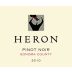 Heron Sonoma County Pinot Noir 2010 Front Label