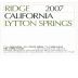 Ridge Lytton Springs Red Blend 2007 Front Label