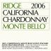 Ridge Monte Bello Chardonnay 2006 Front Label