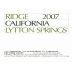 Ridge Lytton Springs Red Blend (375ML half-bottle) 2007 Front Label