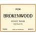 Brokenwood Beechworth Pinot Noir 2006 Front Label