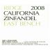 Ridge East Bench Zinfandel 2008 Front Label