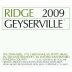 Ridge Geyserville (375ML half-bottle) 2009 Front Label