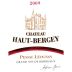 Chateau Haut-Bergey 2009 Front Label
